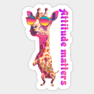 Attitude matters giraffe Sticker